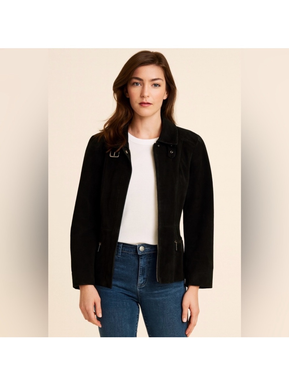 Reitmans Elegant Black suede jacket Outerwear 🍓 - Picture 3 of 6